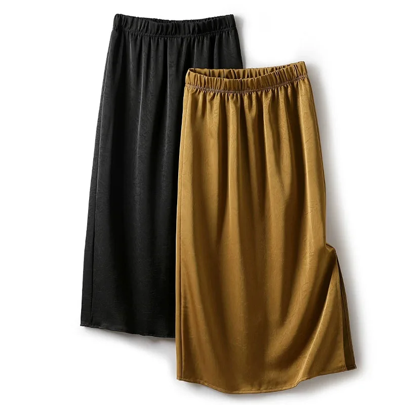 Elegant Textured Satin Skirts for Women Fashion Streetwear Side Split Long Skirt Woman Vintage High Waisted Loose Midi Skirts
Elegant Textured Satin Skirts for Women Fashion Streetwear Side Split Long Skirt Woman Vintage High Waisted Loose Midi Skirts