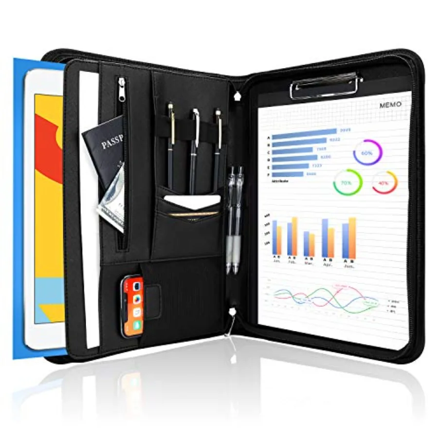 Portfolio Business Padfolio Folder with Zipper, Conference Meeting Executive File Legal Document Organizer with Pockets Letter
Portfolio Business Padfolio Folder with Zipper, Conference Meeting Executive File Legal Document Organizer with Pockets Letter