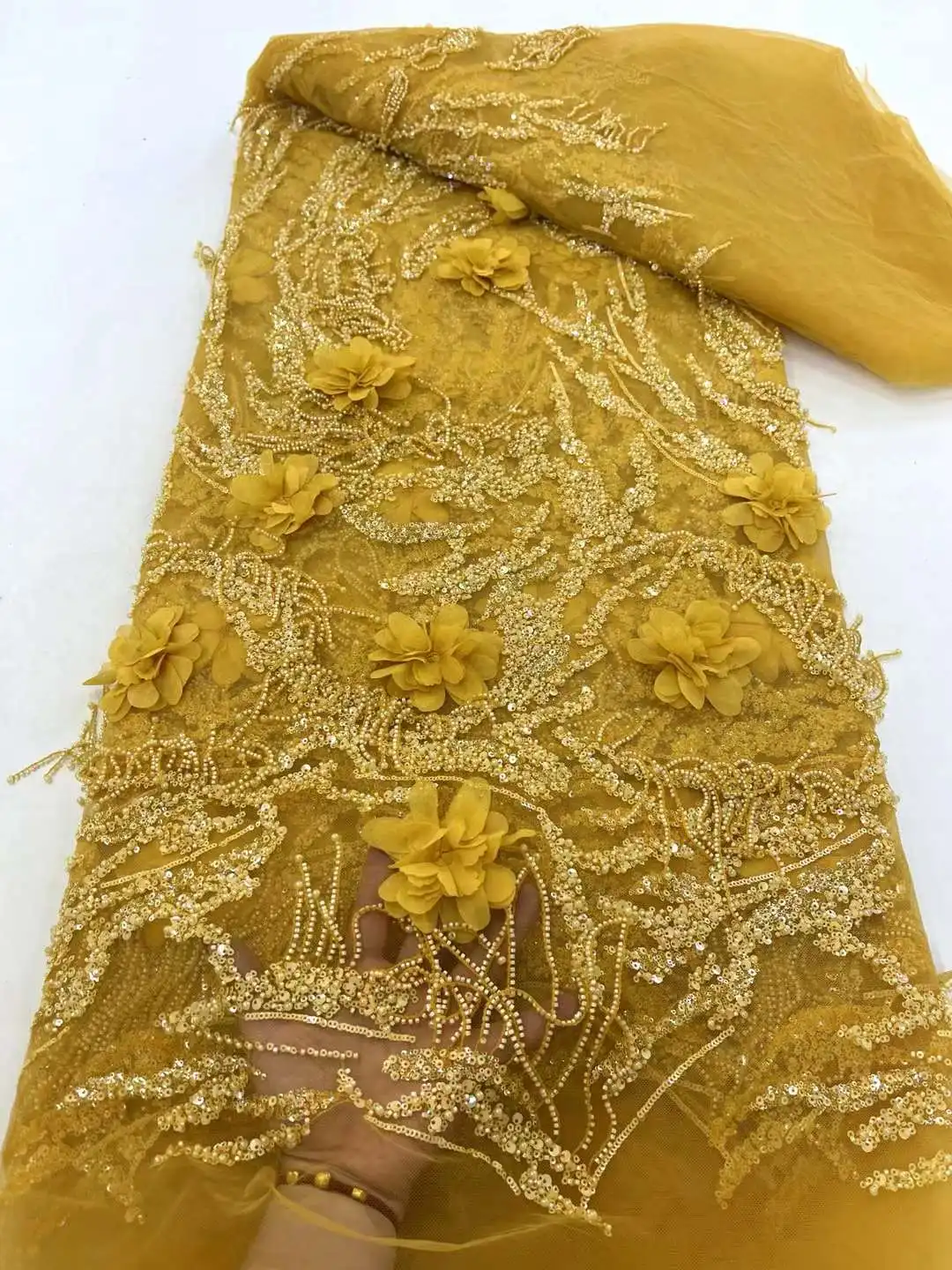 3D Flower Nigerian Lace Fabric For Wedding Dresses Embroidered African Lace Beaded Sequin Fabric French Net Lace XC
3D Flower Nigerian Lace Fabric For Wedding Dresses Embroidered African Lace Beaded Sequin Fabric French Net Lace XC