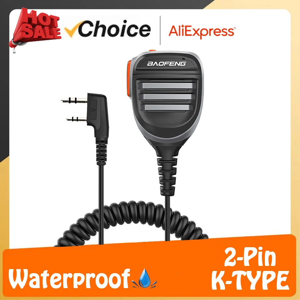 Baofeng UV-17 Pro PTT Waterproof Walkie Talkie Speaker Radio Microphone Keenwood 2-Pin Type Handheld Mic For UV-82 UV16
Baofeng UV-17 Pro PTT Waterproof Walkie Talkie Speaker Radio Microphone Keenwood 2-Pin Type Handheld Mic For UV-82 UV16