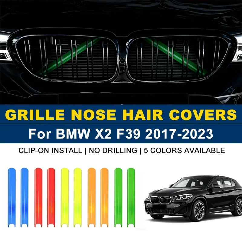 Clip-on Front Kidney Grille Trim Strips 2Pcs, No Drill Colorful Nose Hair Covers For BMW X2 F39 2017-2023 2018 2019 2020 2021
Clip-on Front Kidney Grille Trim Strips 2Pcs, No Drill Colorful Nose Hair Covers For BMW X2 F39 2017-2023 2018 2019 2020 2021