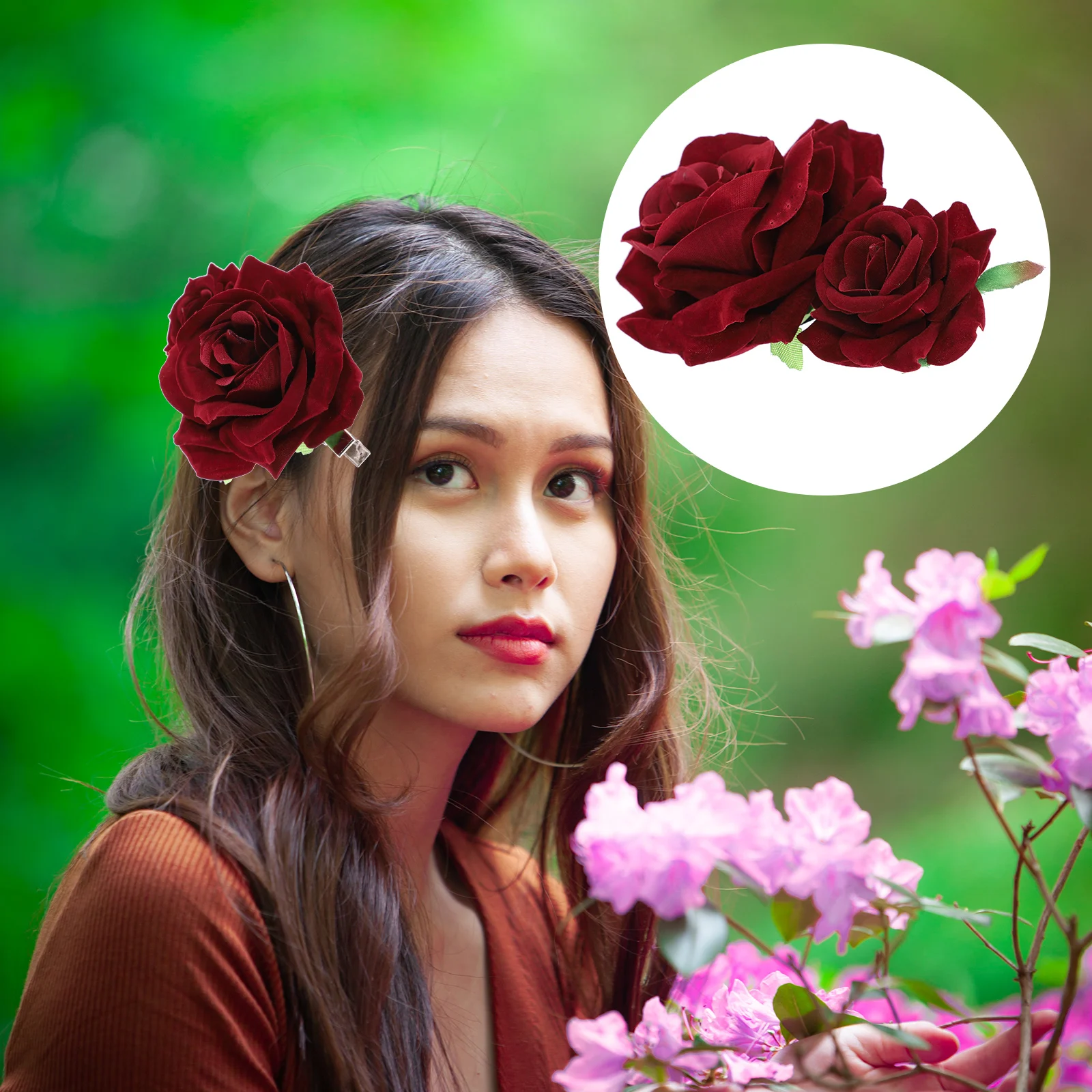 Rose Flower Hairpin Elegant Artificial Bridal Hair Accessories Stylish Hair Clip For Women Valentines Prom Banquet Floral
Rose Flower Hairpin Elegant Artificial Bridal Hair Accessories Stylish Hair Clip For Women Valentines Prom Banquet Floral