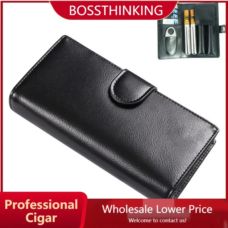 Cigar Case PU Leather Black Portable Travel Pouch Humidor Holster Holder Accessories Set with 2 Tub and Cutter
Cigar Case PU Leather Black Portable Travel Pouch Humidor Holster Holder Accessories Set with 2 Tub and Cutter
