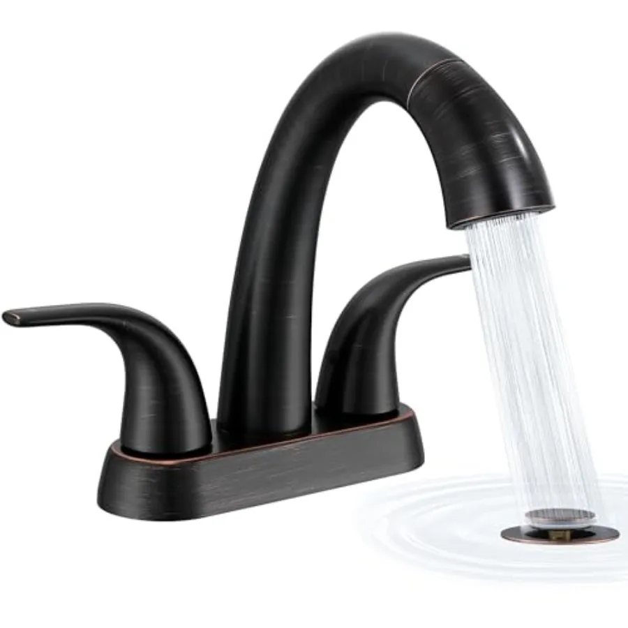 Bathroom Sink Faucet with Sprayer- 4 Inch Centerset Pull Down Vanity Faucets 3 Hole with Pop Up Drain - Two Handle Modern Washb
Bathroom Sink Faucet with Sprayer- 4 Inch Centerset Pull Down Vanity Faucets 3 Hole with Pop Up Drain - Two Handle Modern Washb