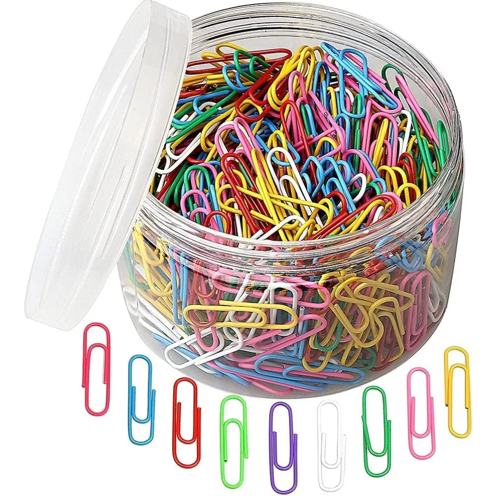 500 PCS 1.3" Colored Vinyl-Coated Paper Clips for Office/School. 
500 PCS 1.3" Colored Vinyl-Coated Paper Clips for Office/School.