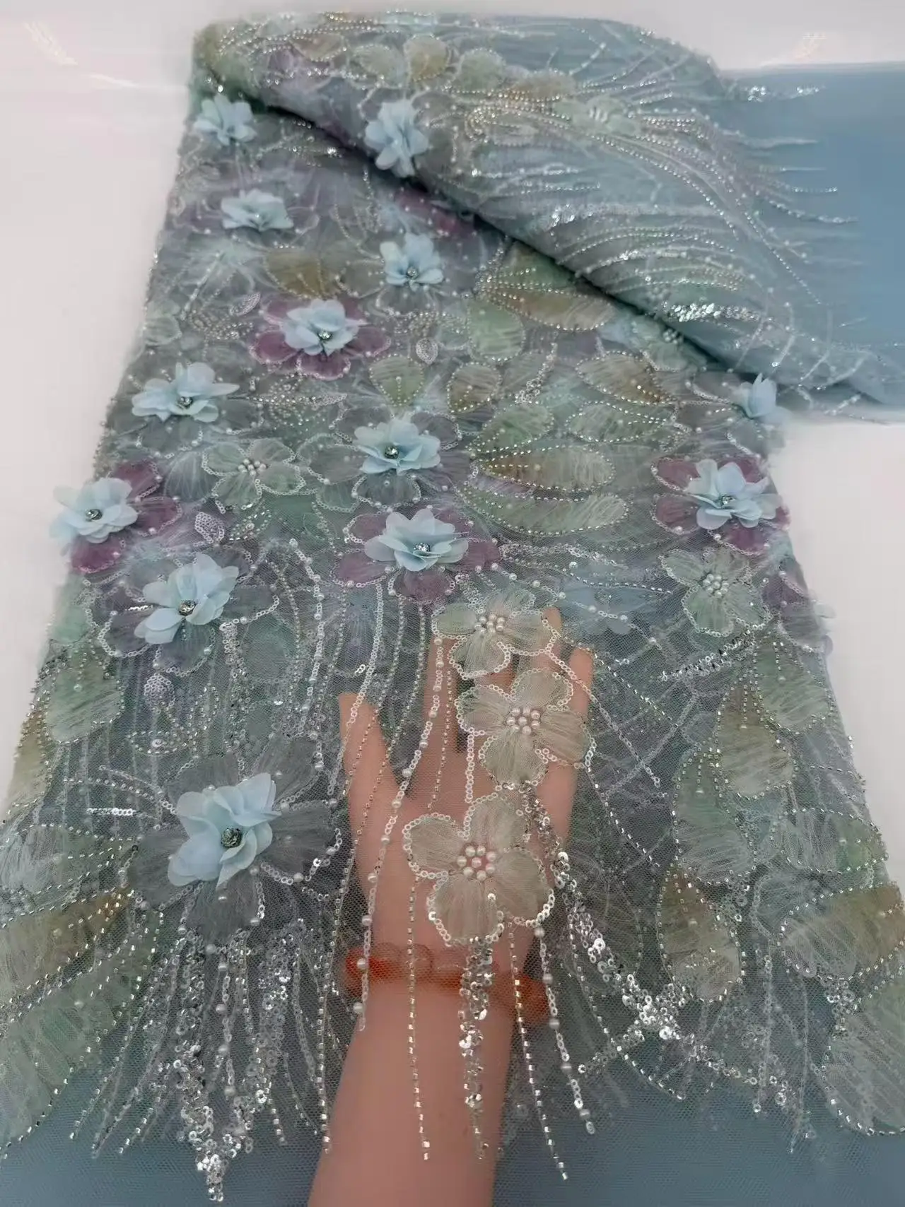 Latest African 3D Flower Sequin Lace Fabric French 2026 High Quality Nigerian Beaded Embroidery Lace Fabric Party Dress Sewing
Latest African 3D Flower Sequin Lace Fabric French 2026 High Quality Nigerian Beaded Embroidery Lace Fabric Party Dress Sewing