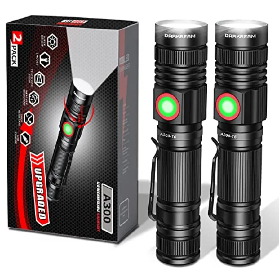 LED Flashlights Rechargeable USB 2000 High Lumens, Small and Bright Pocket Flashlight, Zoomable Water Resistant Handheld Flash
LED Flashlights Rechargeable USB 2000 High Lumens, Small and Bright Pocket Flashlight, Zoomable Water Resistant Handheld Flash