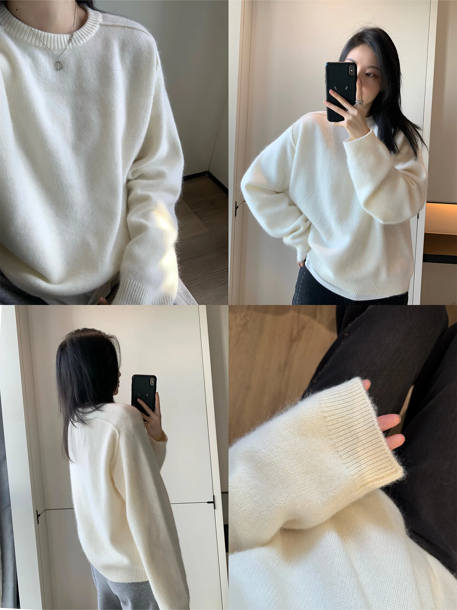 Женский шерстяной свитер Awencoat из кроличьего пуха, вязаный, с круглым вырезом, свободного кроя, повседневный, с длинными рукавами, дышащий, комфортный
Женский шерстяной свитер Awencoat из кроличьего пуха, вязаный, с круглым вырезом, свободного кроя, повседневный, с длинными рукавами, дышащий, комфортный