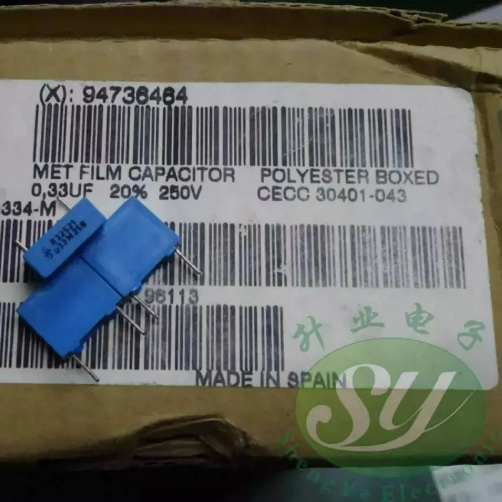 20pcs/lot S+M EPCOS 0.33uf/250v 330nf u33 334 Brand New 10mm Film Capacitor B32521C3334M
20pcs/lot S+M EPCOS 0.33uf/250v 330nf u33 334 Brand New 10mm Film Capacitor B32521C3334M