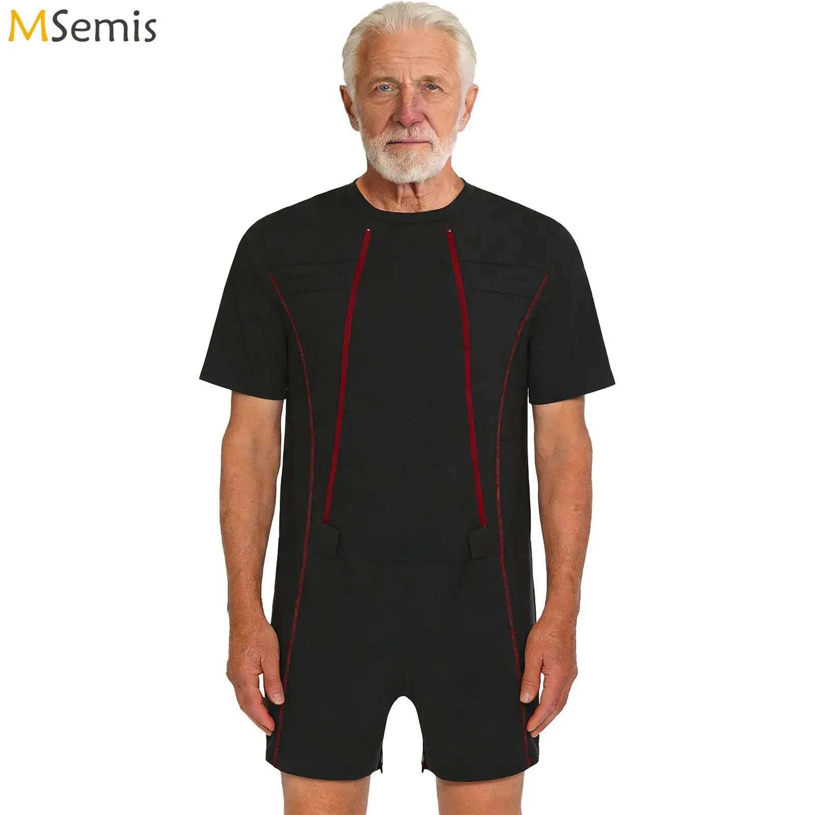 Mens Adults Elderly Patient Adaptive Anti-strip Jumpsuit Front Double-zip And Zipper Crotch Short Sleeve Alzheimer Rompers
Mens Adults Elderly Patient Adaptive Anti-strip Jumpsuit Front Double-zip And Zipper Crotch Short Sleeve Alzheimer Rompers