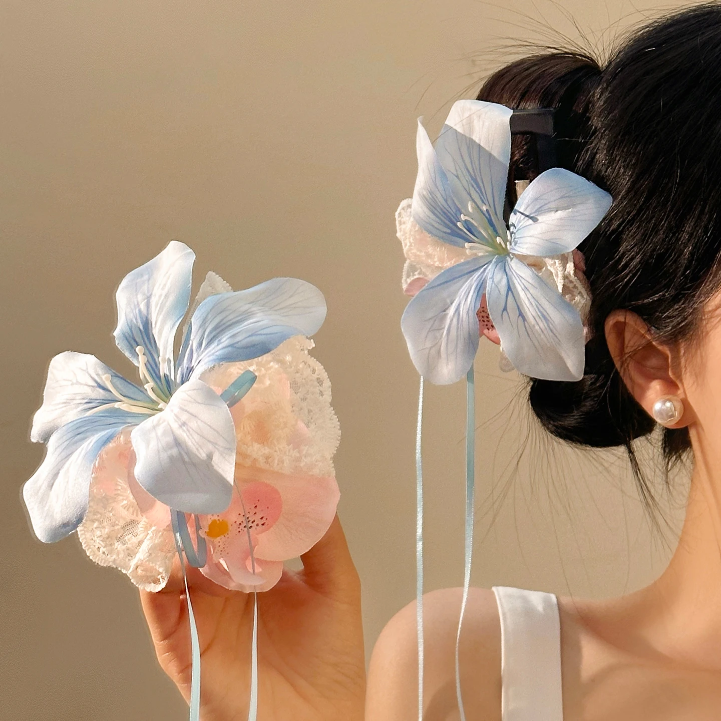 Forest Girl Versatile Fairy Flower Alligator Clip Lace Ambient Side Bangs Clip Beach Photo Hair Clip for Flyaways
Forest Girl Versatile Fairy Flower Alligator Clip Lace Ambient Side Bangs Clip Beach Photo Hair Clip for Flyaways