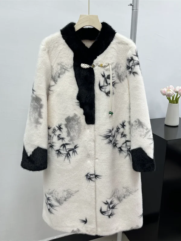Winter New Sle Water Rabbit Fur Coat Women's Mid-Length Mommy Sle Inteated Leather And Fur Knee-Length Fur Jaet
Winter New Sle Water Rabbit Fur Coat Women's Mid-Length Mommy Sle Inteated Leather And Fur Knee-Length Fur Jaet