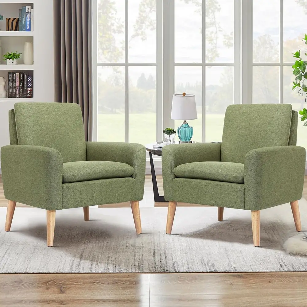 Chair Set of 2 Living Room MidCentury Modern Chair, Upholstered Fabric Comfy Club Armchair Pair of Leisure Sofa Chairs for Bedr
Chair Set of 2 Living Room MidCentury Modern Chair, Upholstered Fabric Comfy Club Armchair Pair of Leisure Sofa Chairs for Bedr
