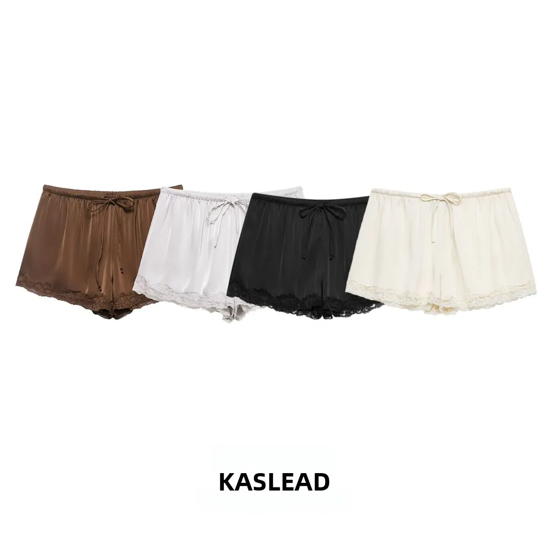 Fashionable Lace Trim Silk Satin Short Pants Women's Casual Pants Breathable Skin-friendly Polyester Fiber Natural Waist
Fashionable Lace Trim Silk Satin Short Pants Women's Casual Pants Breathable Skin-friendly Polyester Fiber Natural Waist