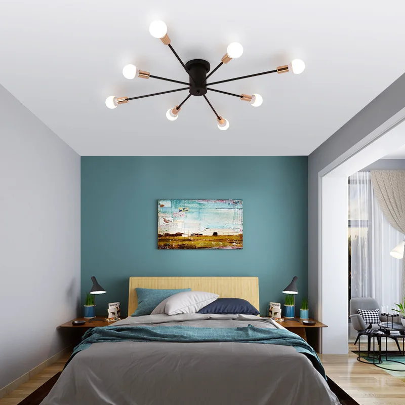 Modern Sputnik Chandelier, 6-Light Ceiling Light 6 LED Light Bulbs Included for Bedroom Dining Room Kitchen Office
Modern Sputnik Chandelier, 6-Light Ceiling Light 6 LED Light Bulbs Included for Bedroom Dining Room Kitchen Office