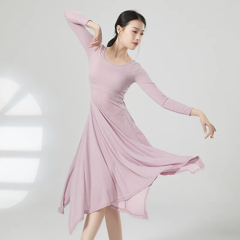New Classical Dance Dress Slimming Solid Color Modern Folk Dancing Practice Skirt Dresses Costume for Women Ballroom Dancing
New Classical Dance Dress Slimming Solid Color Modern Folk Dancing Practice Skirt Dresses Costume for Women Ballroom Dancing
