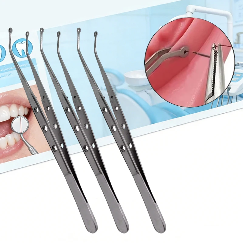 3pcs Dental Tweezers Professional Surgical Grade Stainless Steel Curved Serrated Tip for Oral Surgery Stitching Tool
3pcs Dental Tweezers Professional Surgical Grade Stainless Steel Curved Serrated Tip for Oral Surgery Stitching Tool