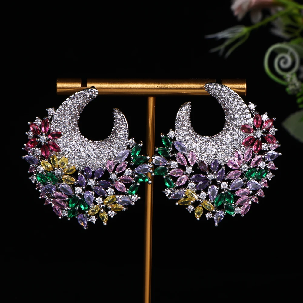 Luxurious Round leaves Earrings for Women Wedding Full Micro Cubic Zircon High Jewelry Dubai Bridal Earring E1652
Luxurious Round leaves Earrings for Women Wedding Full Micro Cubic Zircon High Jewelry Dubai Bridal Earring E1652
