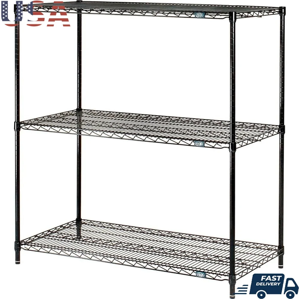 Black Epoxy 3 Tier Wire Shelving Unit Adjustable Storage Rack NSF Approved Heavy Duty Open Design with Reinforced Shelves
Black Epoxy 3 Tier Wire Shelving Unit Adjustable Storage Rack NSF Approved Heavy Duty Open Design with Reinforced Shelves
