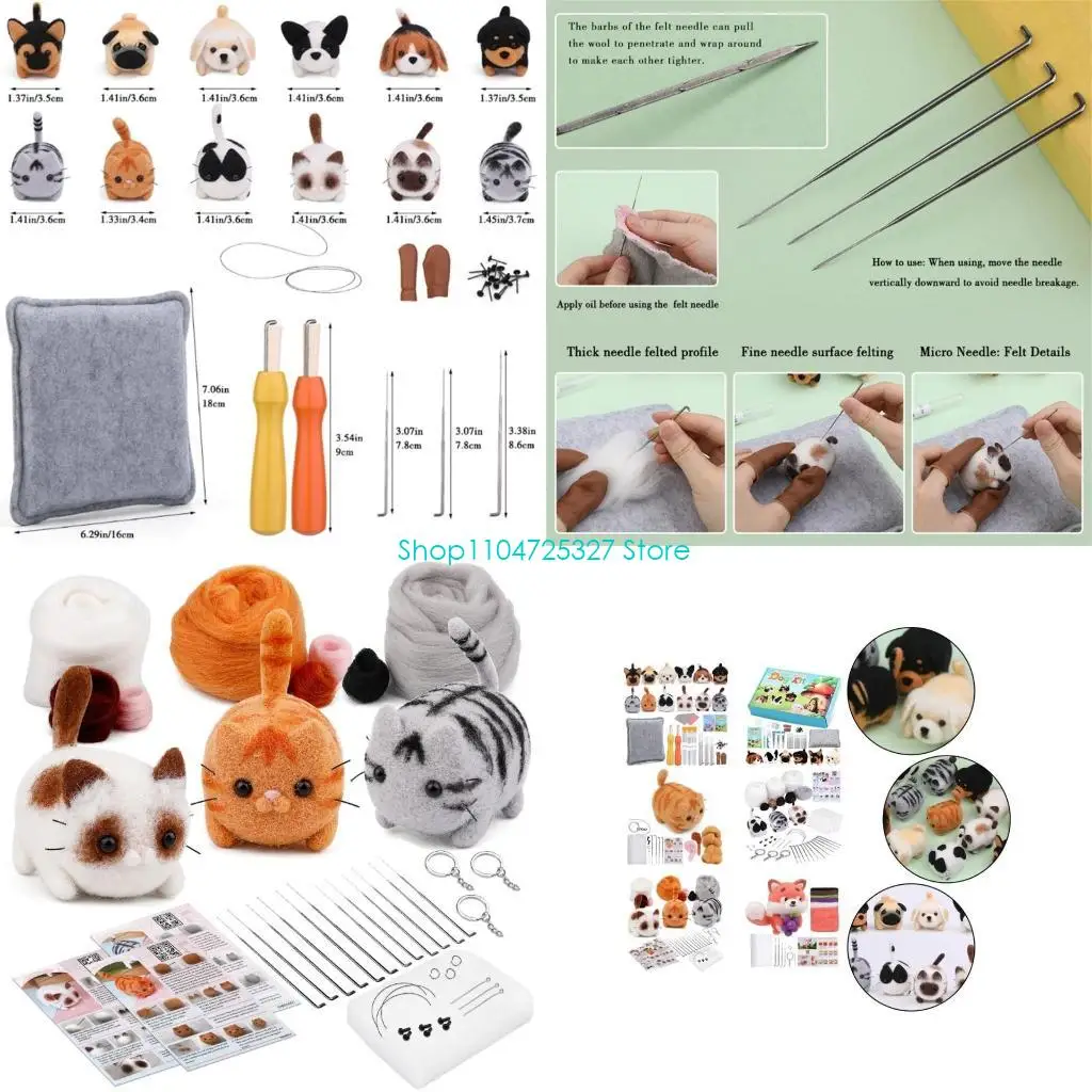 D8KF Animal Felting Starter Kits with Felting Needle and Instructions, for Beginner
D8KF Animal Felting Starter Kits with Felting Needle and Instructions, for Beginner