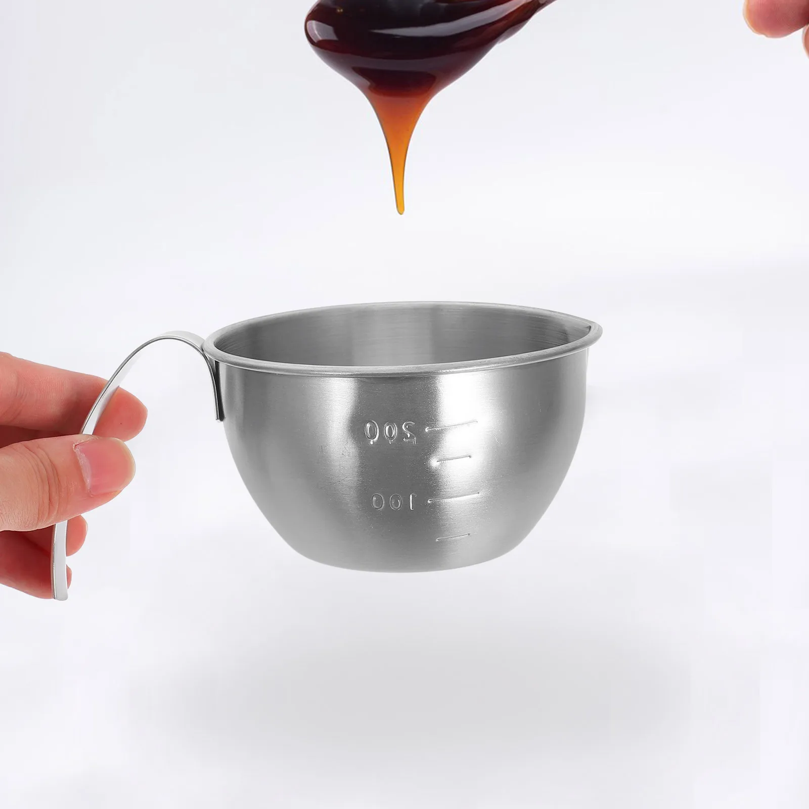 200Ml Stainless Steel Cooking Bowl With Handle Measuring Marks Egg Beating Mixing Cup For Kitchen Dough Sauces Condiments
200Ml Stainless Steel Cooking Bowl With Handle Measuring Marks Egg Beating Mixing Cup For Kitchen Dough Sauces Condiments