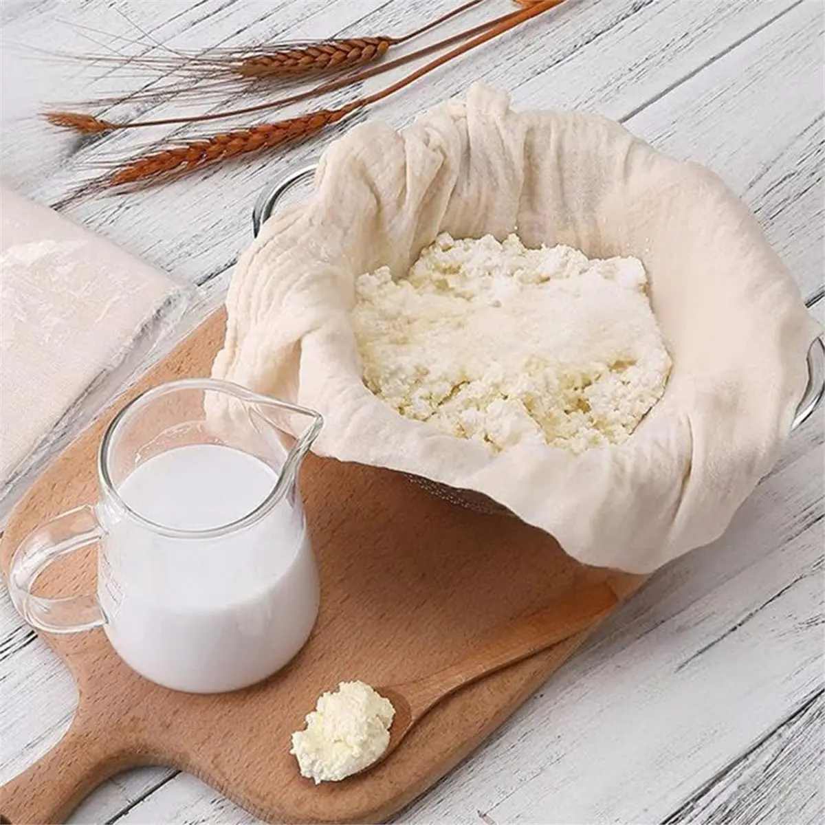 5-Piece Cheese Strainer, Reusable, Unbleached Fine Mesh, Suitable for Cooking, Yogurt Making, Juicing, Etc.
5-Piece Cheese Strainer, Reusable, Unbleached Fine Mesh, Suitable for Cooking, Yogurt Making, Juicing, Etc.