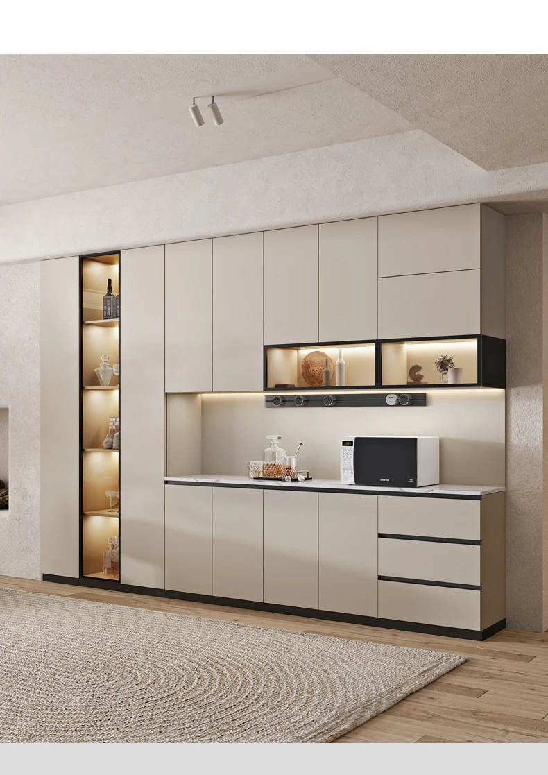 Wine cabinet dining side cabinet integrated against the wall finished high cabinet simple light luxury rock s
Wine cabinet dining side cabinet integrated against the wall finished high cabinet simple light luxury rock s