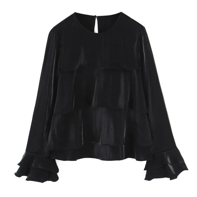 Spring Women Shimmer Fabric Ruffled Blouse Fashion O Neck Women's Blouses Street Youth Travel Holiday Shirt Female Chic Tops
Spring Women Shimmer Fabric Ruffled Blouse Fashion O Neck Women's Blouses Street Youth Travel Holiday Shirt Female Chic Tops