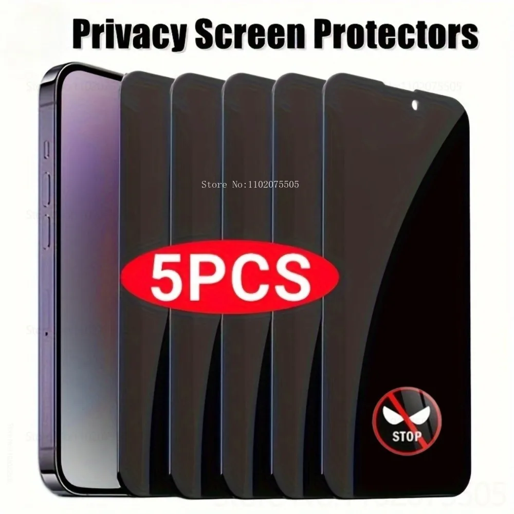 5Pcs Privacy Screen Protectors Film for IPhone 14 Promax 16 Plus 15 Promax Anti-Spy Tempered Glass 12 11 13 Mini XR XS 17 Promax
5Pcs Privacy Screen Protectors Film for IPhone 14 Promax 16 Plus 15 Promax Anti-Spy Tempered Glass 12 11 13 Mini XR XS 17 Promax