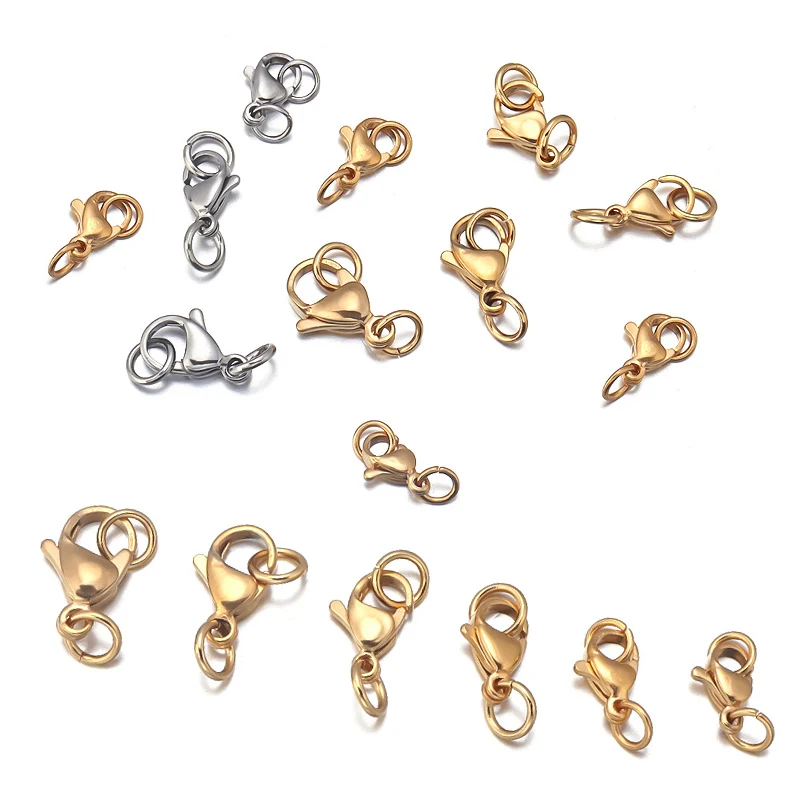 20Pcs Stainless Steel Gold Lobster Clasp Rings Hooks Connectors For Bracelet Necklace Chain DIY Jewelry Making Findings Supplies
20Pcs Stainless Steel Gold Lobster Clasp Rings Hooks Connectors For Bracelet Necklace Chain DIY Jewelry Making Findings Supplies