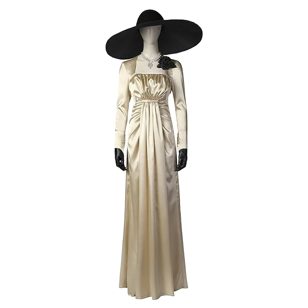 Lady Village Evil Alcina Dimitrescu Cosplay Costume Women White Long Dress with Accessories
Lady Village Evil Alcina Dimitrescu Cosplay Costume Women White Long Dress with Accessories