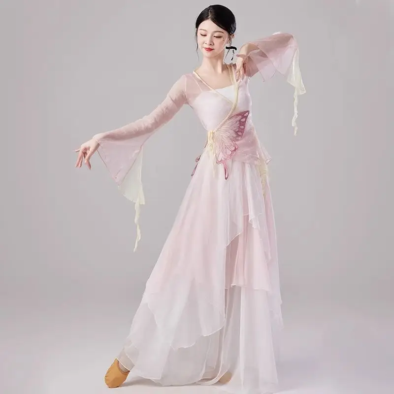 Butterfly Embroidery Culotte Classical Dance Performance Attire Ancient Chinese Dance Practice Culotte in Pink or Green
Butterfly Embroidery Culotte Classical Dance Performance Attire Ancient Chinese Dance Practice Culotte in Pink or Green