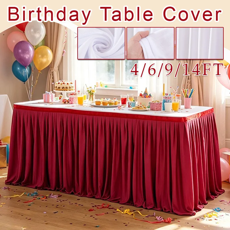 1PC Pleated Ruffle Table Skirt Reusable Solid Color Round Rectangle Table Cover Wedding Birthday Baby Shower Banquet Party Decor
1PC Pleated Ruffle Table Skirt Reusable Solid Color Round Rectangle Table Cover Wedding Birthday Baby Shower Banquet Party Decor