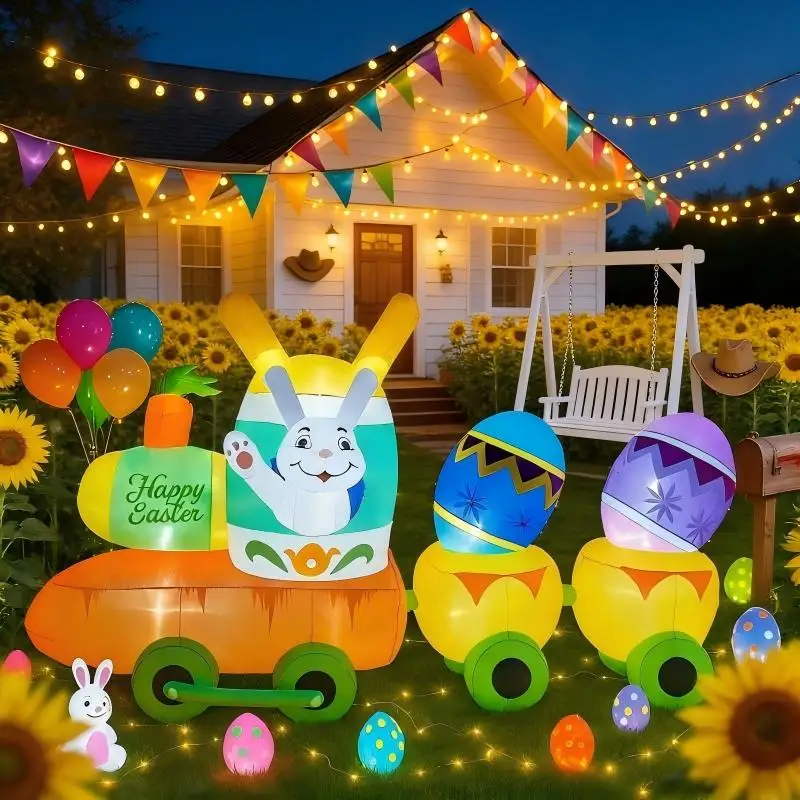 9FT Easter Inflatable Bunny Carrot Egg LED Light Up Festive Outdoor Yard Garden Easter Celebration Supplies Easter Inflatable
9FT Easter Inflatable Bunny Carrot Egg LED Light Up Festive Outdoor Yard Garden Easter Celebration Supplies Easter Inflatable