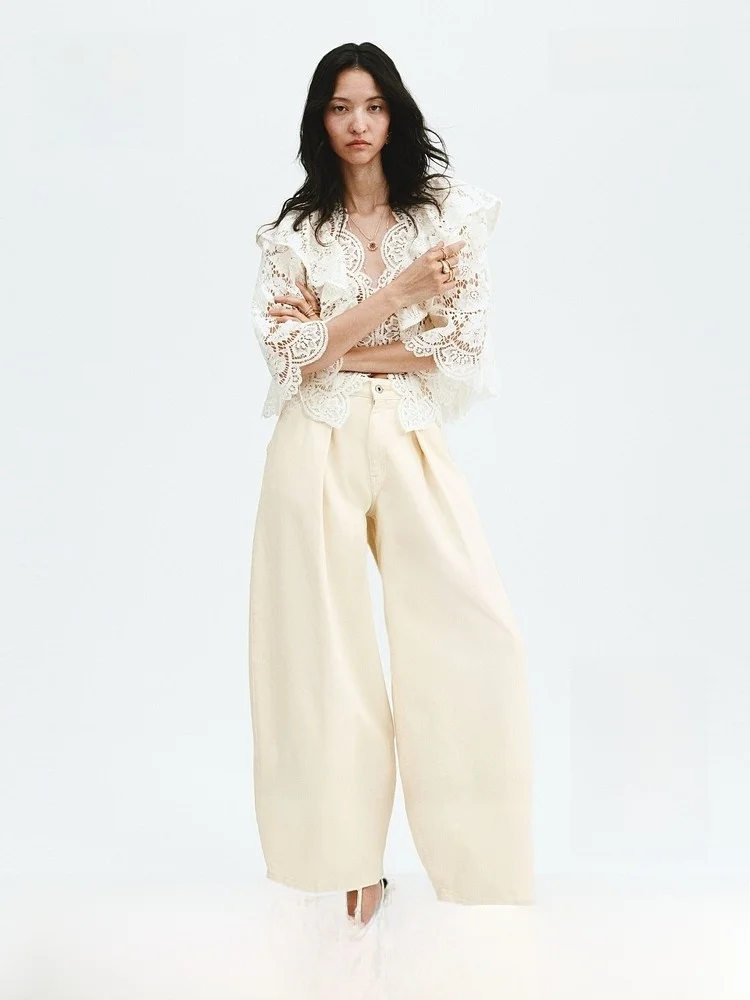 Loose Wide Leg Jeans Women's Summer 2026 New Long Knife Pants Cotton Natural Waist No Stretch H&M Ladies Premium Denim
Loose Wide Leg Jeans Women's Summer 2026 New Long Knife Pants Cotton Natural Waist No Stretch H&M Ladies Premium Denim