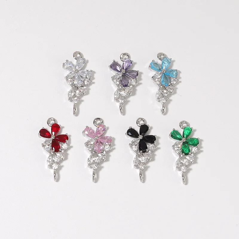 20pcs/ Bag New Micro inlaid Crystal Zircon Flower Double Ring Pendant Connector DIY Handmade Jewelry Accessories
20pcs/ Bag New Micro inlaid Crystal Zircon Flower Double Ring Pendant Connector DIY Handmade Jewelry Accessories 