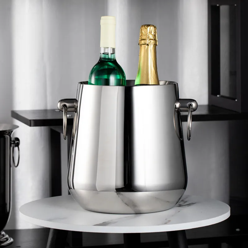 Luxury Champagne Bucket, Double-Wall Stainless Steel Wine Cooler, Ice Bucket for Bar Party, Elegant Gold Finish with Handle
Luxury Champagne Bucket, Double-Wall Stainless Steel Wine Cooler, Ice Bucket for Bar Party, Elegant Gold Finish with Handle