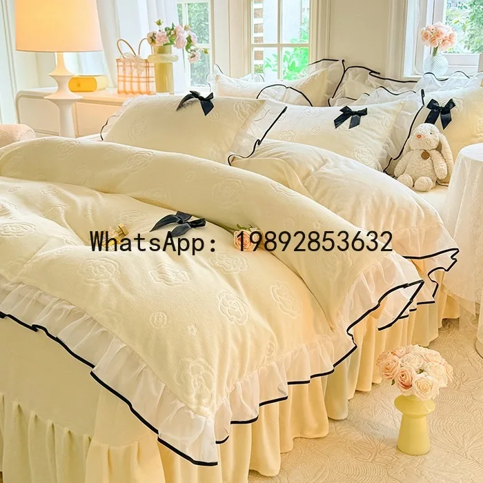 CDPrincess Wind Carving Flower Cow Milk Velvet Four Piece Set Winter Coral Velvet Flannel Lace
CDPrincess Wind Carving Flower Cow Milk Velvet Four Piece Set Winter Coral Velvet Flannel Lace