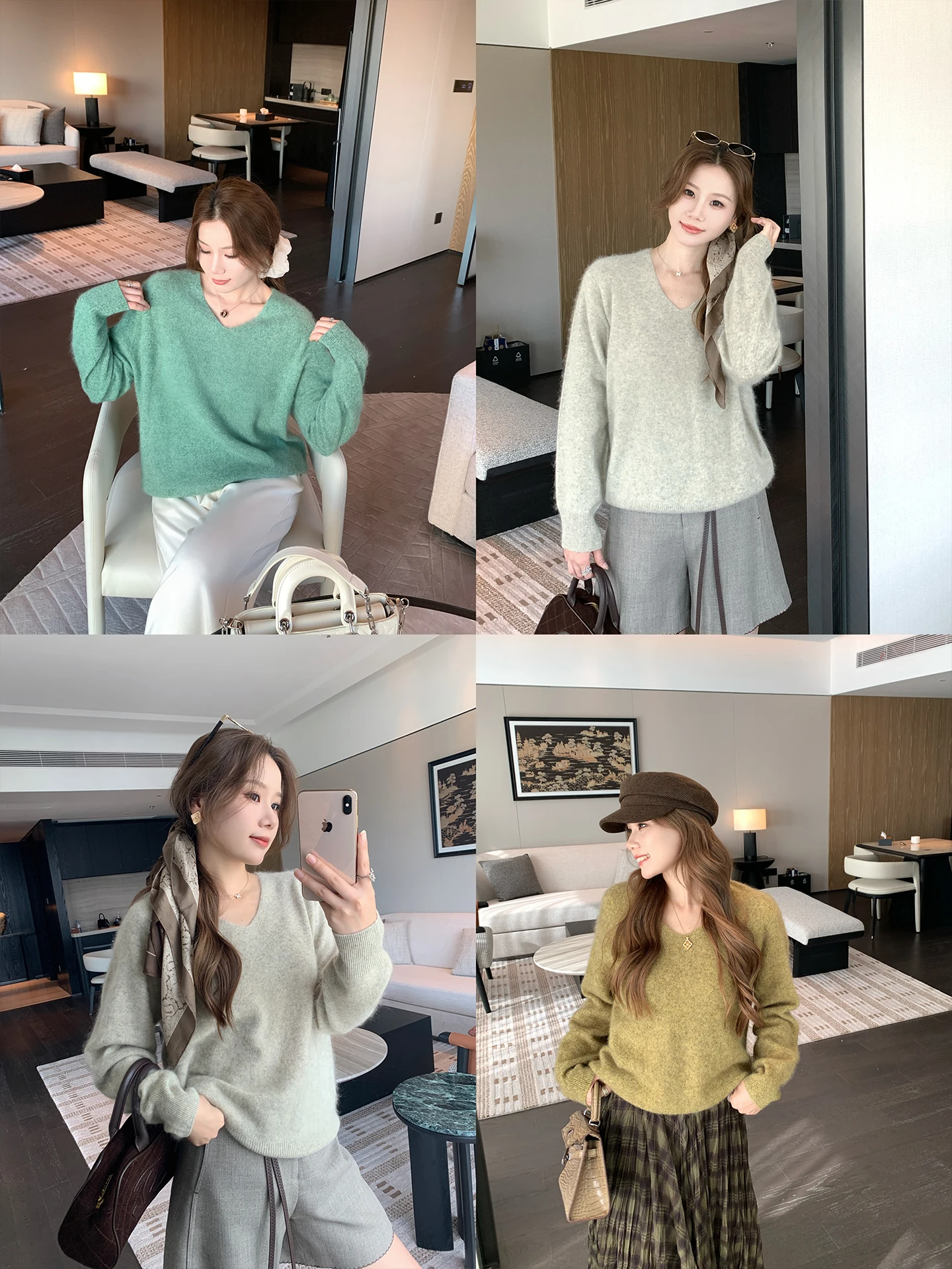 Benxe Camere V-ne Knitted Sweater Airy Soft Loose Fit Women's Long Sve Wool Blend Comfortable Breathable Lazy Sle
Benxe Camere V-ne Knitted Sweater Airy Soft Loose Fit Women's Long Sve Wool Blend Comfortable Breathable Lazy Sle