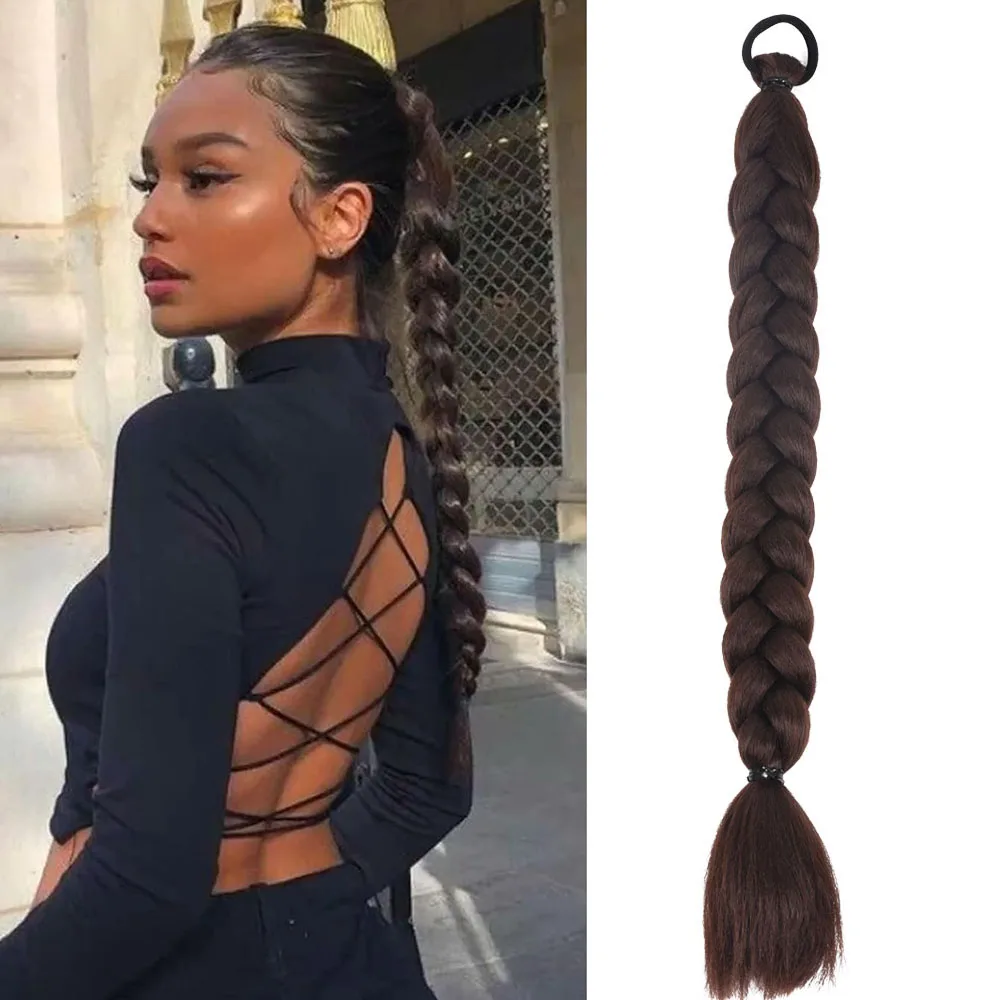 Synthetic Long Braided Ponytail Hair Extensions With Elastic Band For Women 22inch High Temperature Fiber Hair Accessories
Synthetic Long Braided Ponytail Hair Extensions With Elastic Band For Women 22inch High Temperature Fiber Hair Accessories