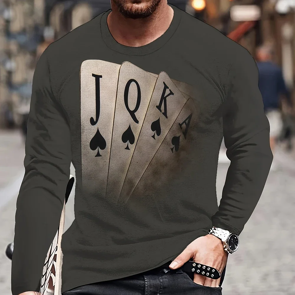 Men's short sleeve crew neck t-shirt, retro american summer casual fashion poker monogram print 3d t-shirt, fitness t-shirt
Men's short sleeve crew neck t-shirt, retro american summer casual fashion poker monogram print 3d t-shirt, fitness t-shirt