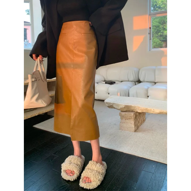 Brown Leather Skirt Skirt Women2024New Autumn and Winter Adult Lady like Woman Hip Skirt High-Grade Mid-Length SplitaLine skirt
Brown Leather Skirt Skirt Women2024New Autumn and Winter Adult Lady like Woman Hip Skirt High-Grade Mid-Length SplitaLine skirt