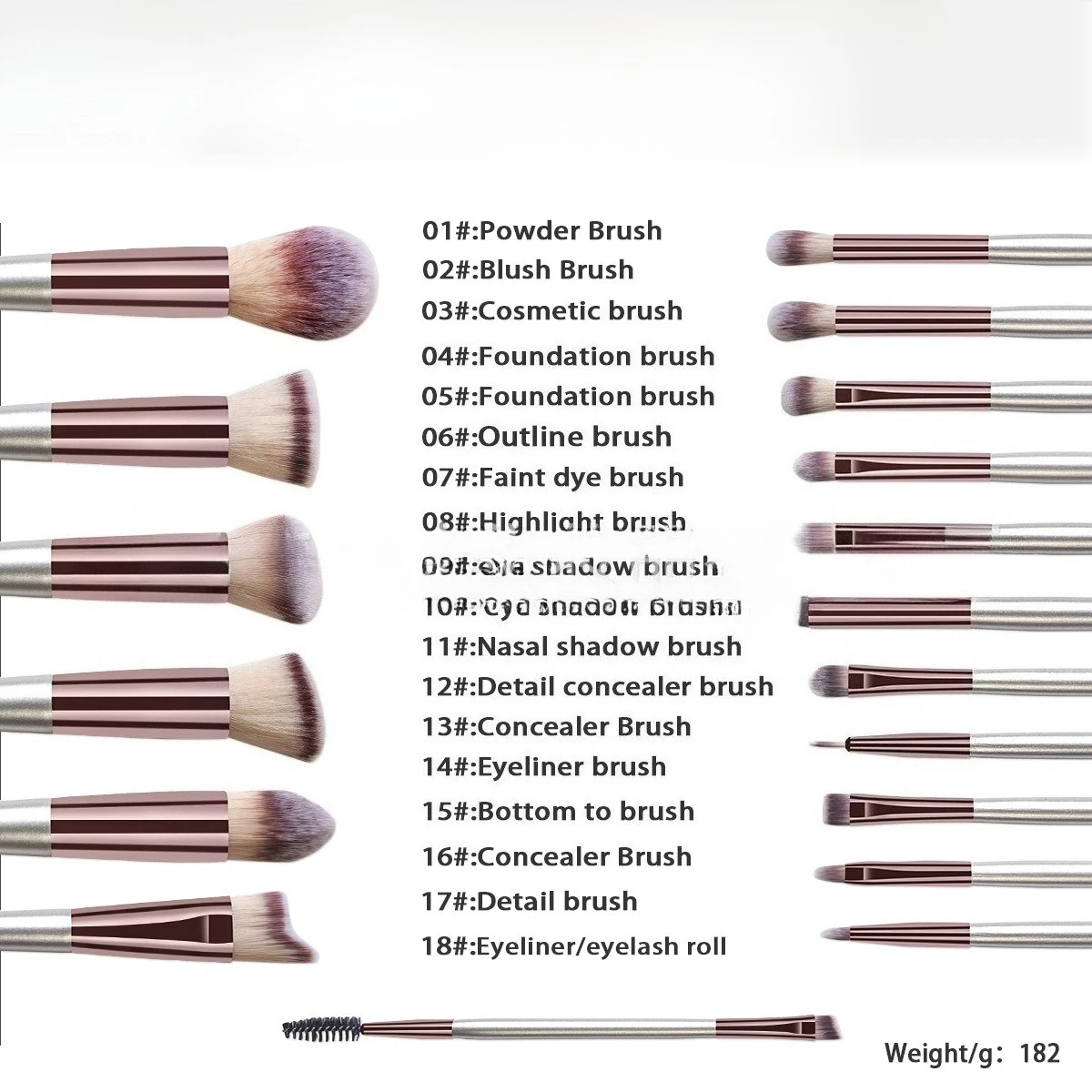 Makeup Brushes 18 Champagne Wooden Handle Set Brushes Eyeshadow Brushes Makeup Bags Beauty Tools
Makeup Brushes 18 Champagne Wooden Handle Set Brushes Eyeshadow Brushes Makeup Bags Beauty Tools