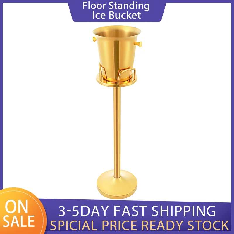 Champagne Bucket with Stand Stainless Steel Standing Ice Bucket Floor Standing Bar Stand Wine Cooler for Beer Wine Chiller
Champagne Bucket with Stand Stainless Steel Standing Ice Bucket Floor Standing Bar Stand Wine Cooler for Beer Wine Chiller