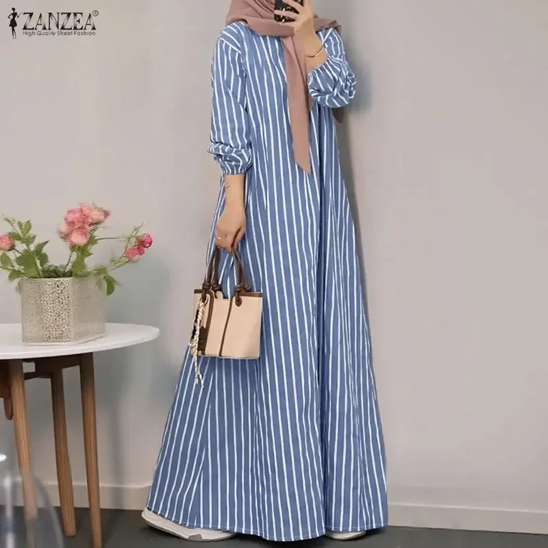 ZANZEA 2026 Spring Striped Dress Fashion Muslim Abaya Dress Women Casual Long Sleeve Ramadan Robe Kaftan Dubai Hijab Sundress
ZANZEA 2026 Spring Striped Dress Fashion Muslim Abaya Dress Women Casual Long Sleeve Ramadan Robe Kaftan Dubai Hijab Sundress
