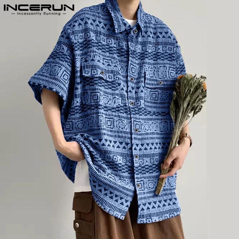 INCERUN Short Sleeve Tops Summer Fashion Print Men Shirts Casual Tops Lapel Streetwear Oversize Men's Clothing Male Tee S-5XL
INCERUN Short Sleeve Tops Summer Fashion Print Men Shirts Casual Tops Lapel Streetwear Oversize Men's Clothing Male Tee S-5XL