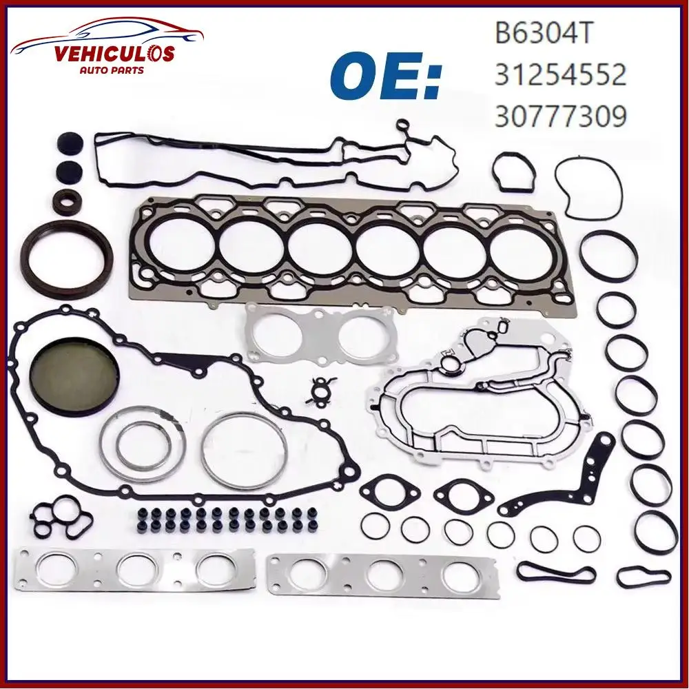 Комплект прокладок двигателя 30777309 31254552 B6304T для Volvo S60 S80 V60 XC60 XC70 V70 3,0 T6 T6R
Комплект прокладок двигателя 30777309 31254552 B6304T для Volvo S60 S80 V60 XC60 XC70 V70 3,0 T6 T6R