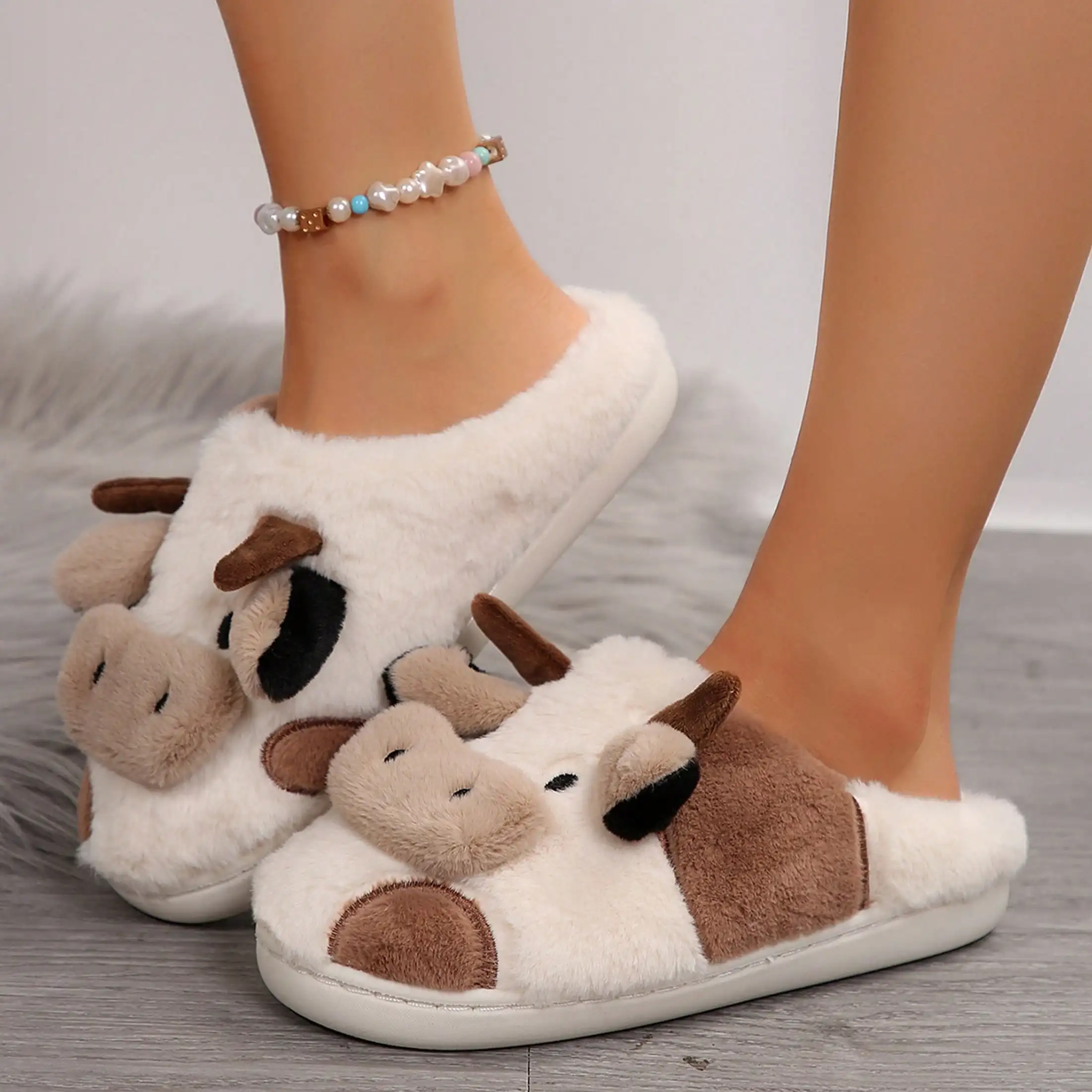 Cozy Autumn Shoes Soft Cow Women Slippers Cotton Fuzzy Slippers Indoor Bedroom Slippers
Cozy Autumn Shoes Soft Cow Women Slippers Cotton Fuzzy Slippers Indoor Bedroom Slippers