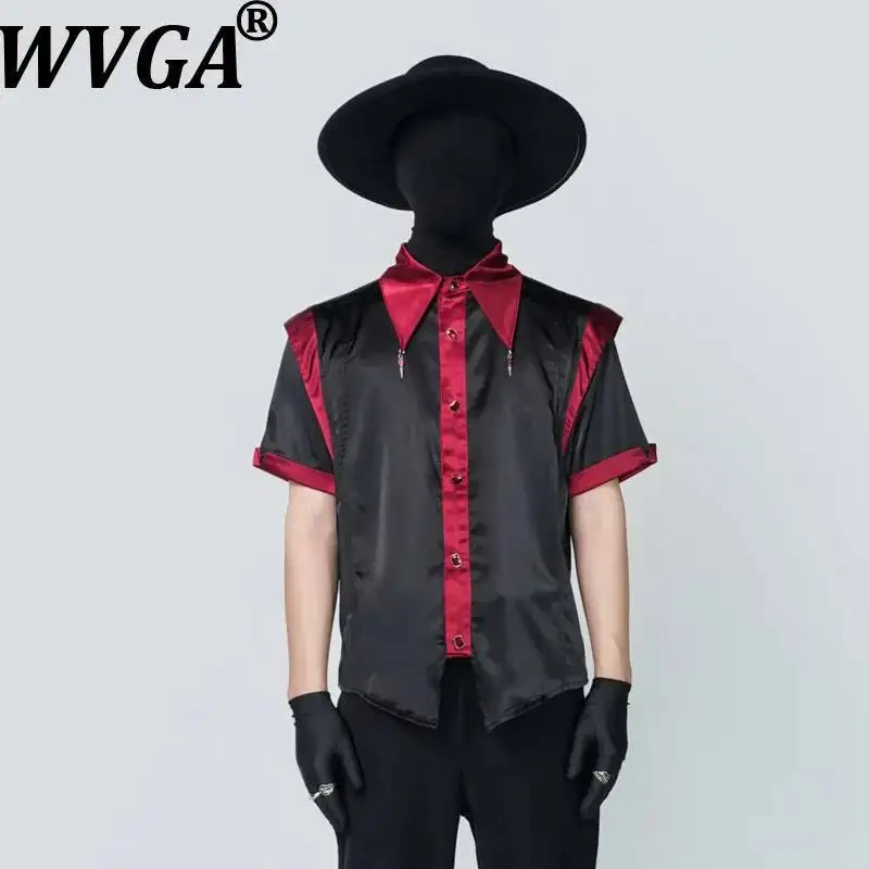 WVGA Summer New Men's Swallowtail Design Light Luxury Shiny Satin Short Sleeved Shirt Wrinkle-resistant Non-iron Tops Ins W24614
WVGA Summer New Men's Swallowtail Design Light Luxury Shiny Satin Short Sleeved Shirt Wrinkle-resistant Non-iron Tops Ins W24614