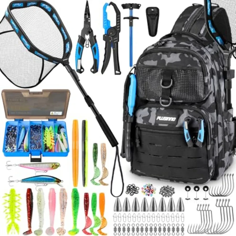 Fishing Backpack for Outdoor Use, Waterproof Polyester in Camo Green with Rod Holders, Tackle Box, Lures, Tools, Pliers Accesso
Fishing Backpack for Outdoor Use, Waterproof Polyester in Camo Green with Rod Holders, Tackle Box, Lures, Tools, Pliers Accesso